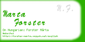 marta forster business card