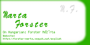 marta forster business card